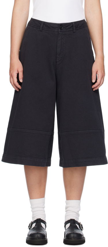 Shorts YMC YMC Ezy Wide-Leg Cropped Trousers Mørkeblå | Q4WML, 0