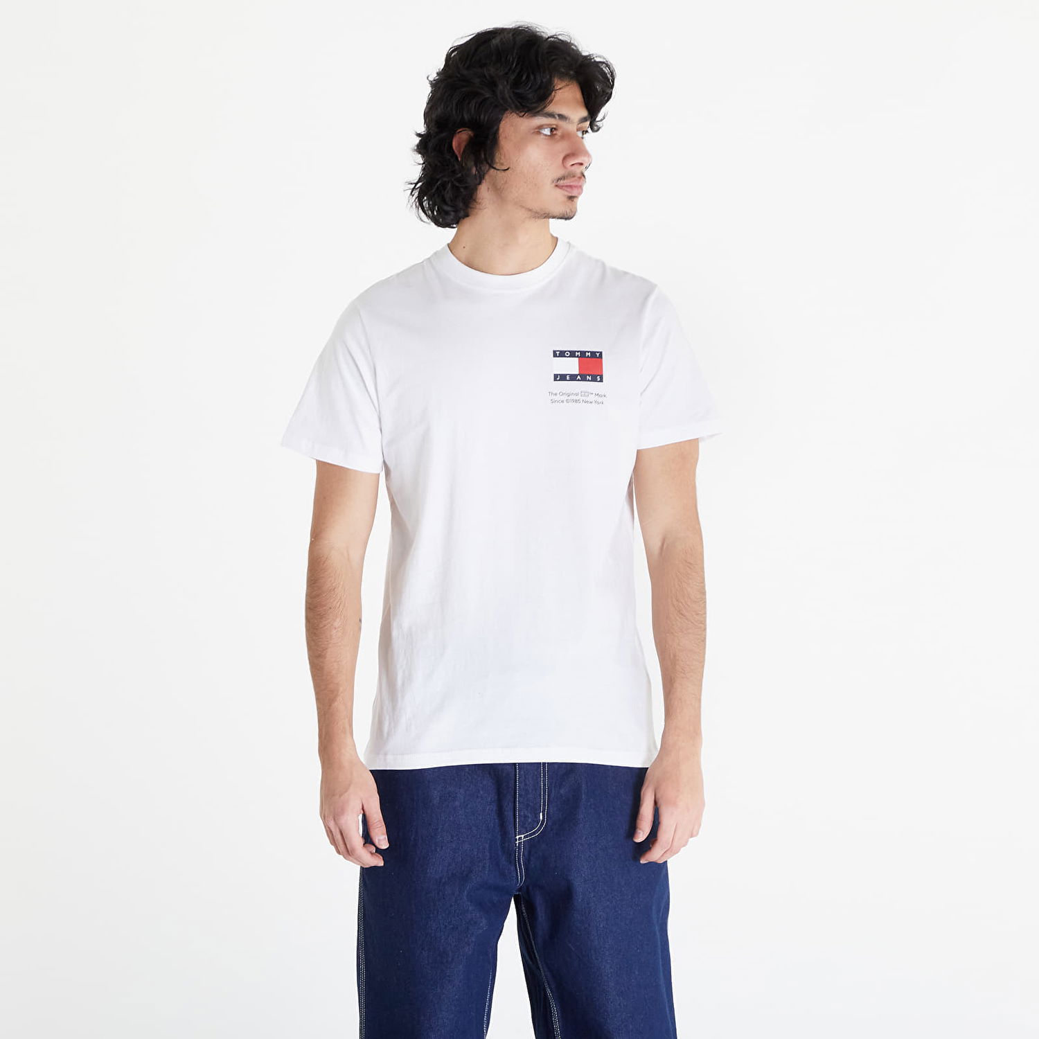 T-shirt Tommy Hilfiger Tommy Jeans Slim Essential Flag Short Sleeve Hvid | DM0DM18263 YBR, 0