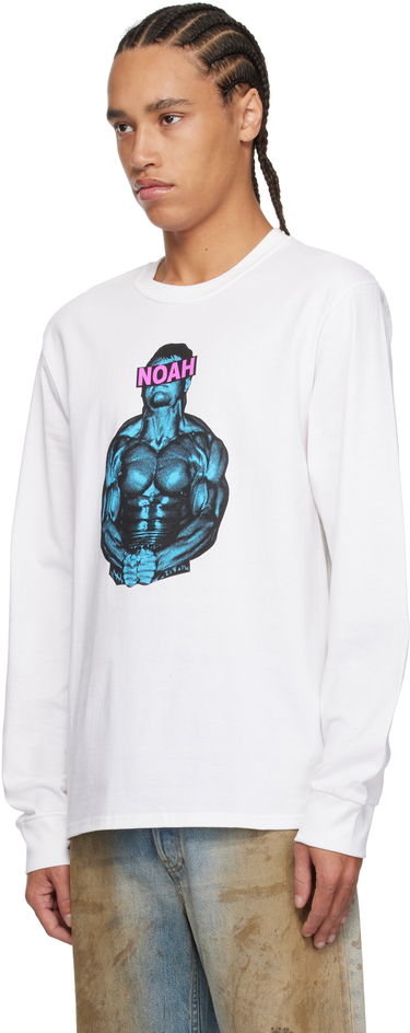 T-shirt Noah Noah 'The Pain Cave' Graphic Long Sleeve T-Shirt Hvid | T256SS25WHT, 3