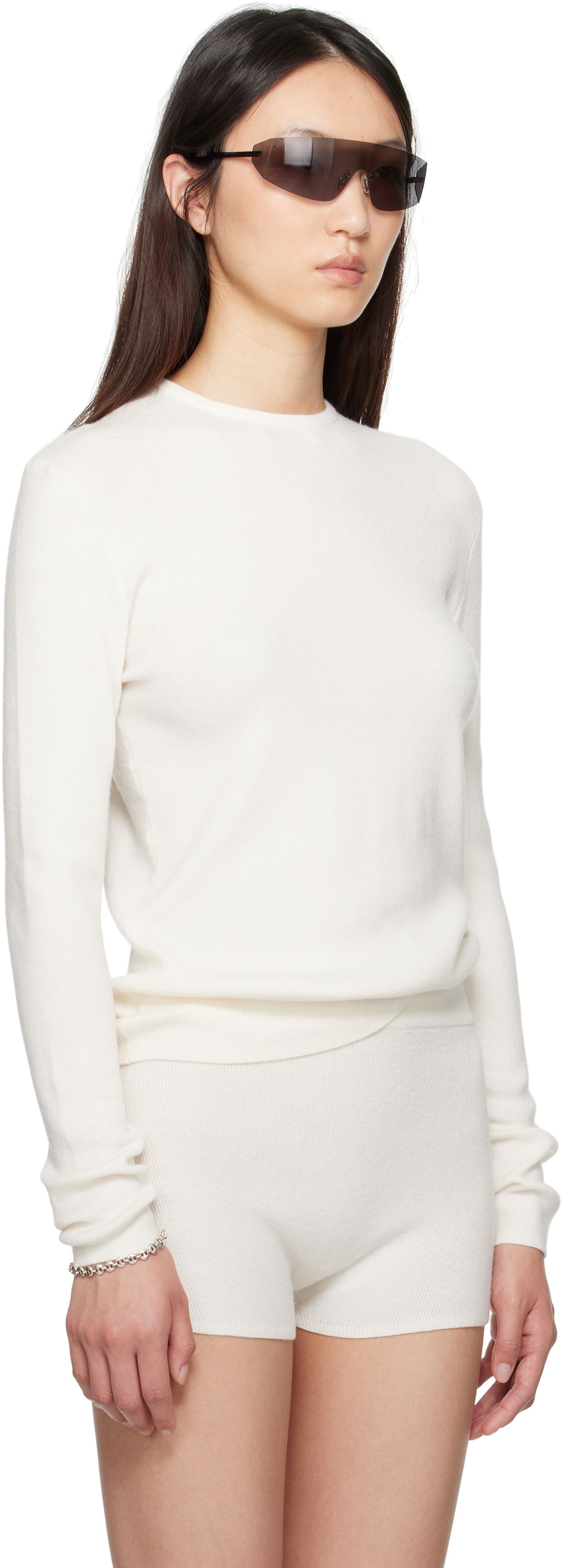 T-shirt Fear of God Fear of God ESSENTIALS Soft Rib Long Sleeve T-Shirt Hvid | 192SP257804FW, 1