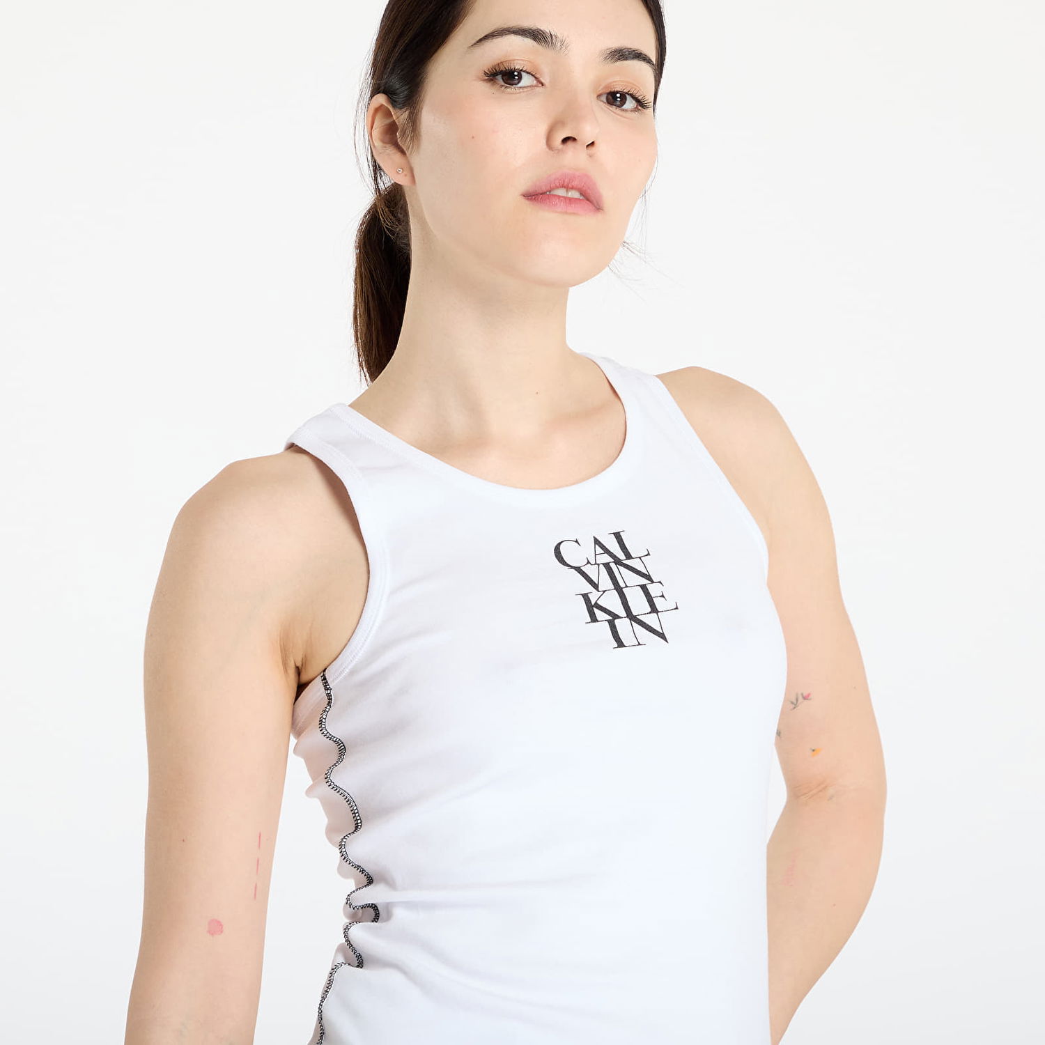 Tanktop CALVIN KLEIN Calvin Klein Jeans Cotton Rib Tank Top Hvid | LV044C219G YAA, 1