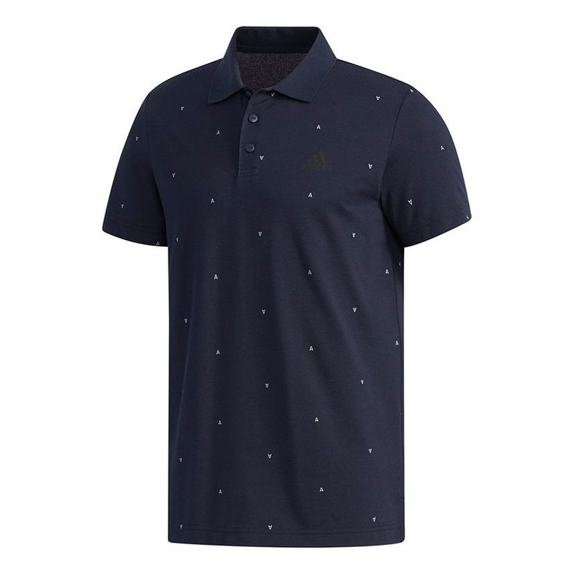 Polo skjorte adidas Originals Short Sleeve Polo with Allover Logo Print Blå | DY8707