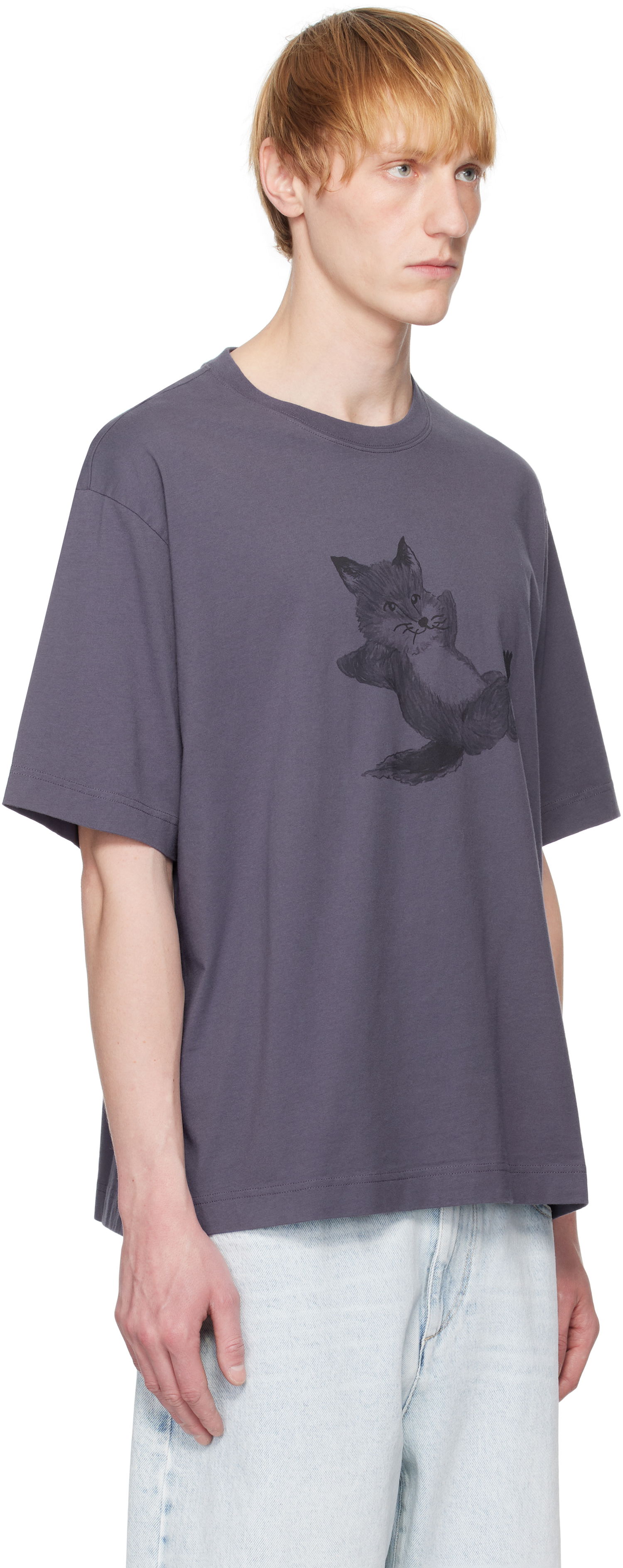 T-shirt MAISON KITSUNÉ Maison Kitsuné Chillax Fox Oversize T-Shirt Lilla | OM00108KJ0008, 1
