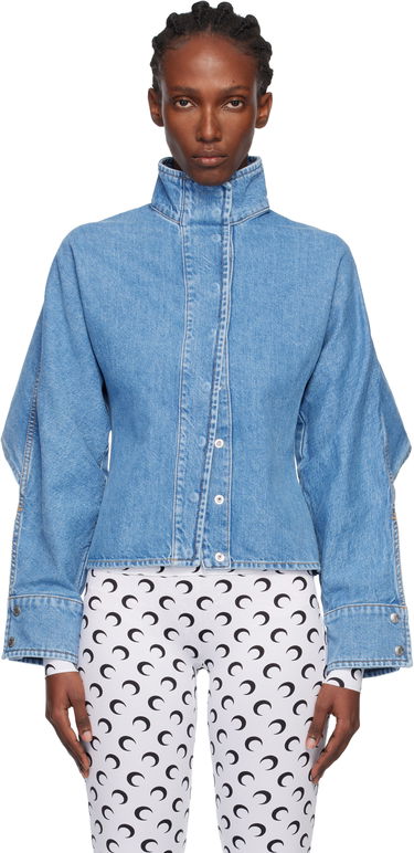 Jakke Marine Serre Moon Laser Wash Long Sleeve Denim Jacket Blå | WSI033ACDEN0002, 0