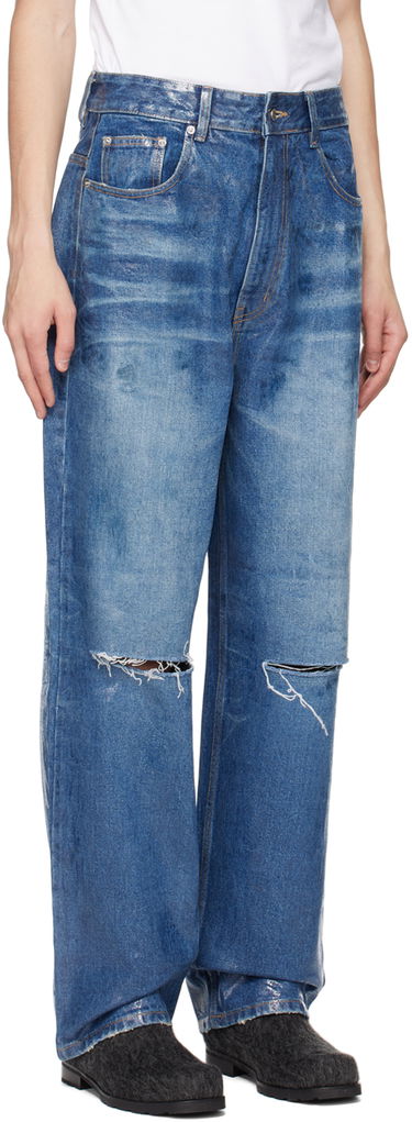 Jeans We11done We11done Foil Distressed Jeans Blå | WD-DP1-23-342-M-BL, 1