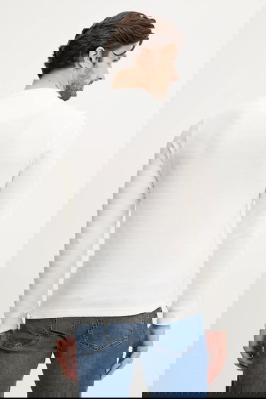 T-shirt Lacoste Lacoste Long Sleeve Henley T-Shirt Hvid | TH0035, 2