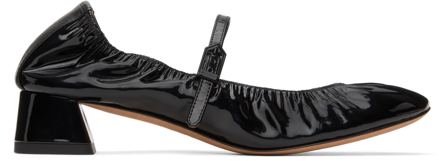 Sneakers og sko LANVIN Heeled Mary Jane Ballerina Flats Sort | FW-BAMB04-GLOS-H24, 0