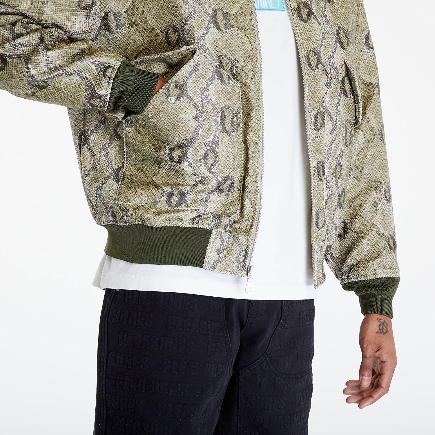Jakke Pleasures Rattle Flight Jacket Grøn | P24SP013 GREEN, 1
