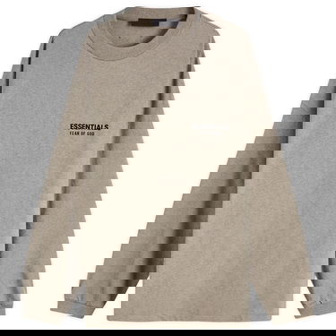 T-shirt Fear of God Core Logo Jersey Long Sleeve T-Shirt Beige | 125HO244379F, 1