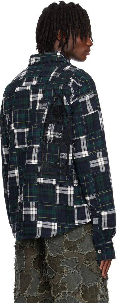 Skjorte Who Decides War Who Decides War Patched Arch Flannel Shirt Mørkeblå | 1110450030SS25, 2