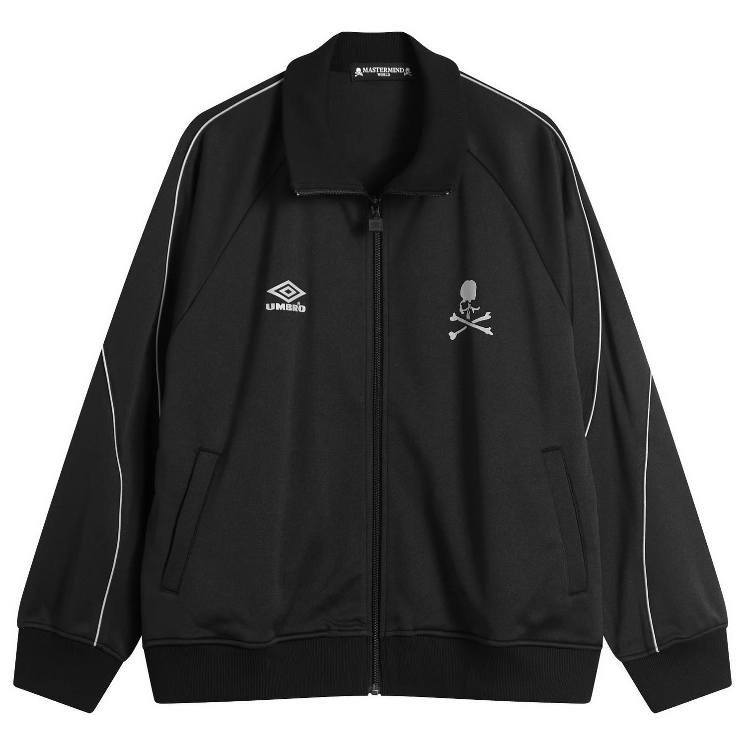 Jakke Mastermind WORLD MASTERMIND WORLD x Umbro Track Jacket, Size Large Sort | MW25C14-BL105-1, 0