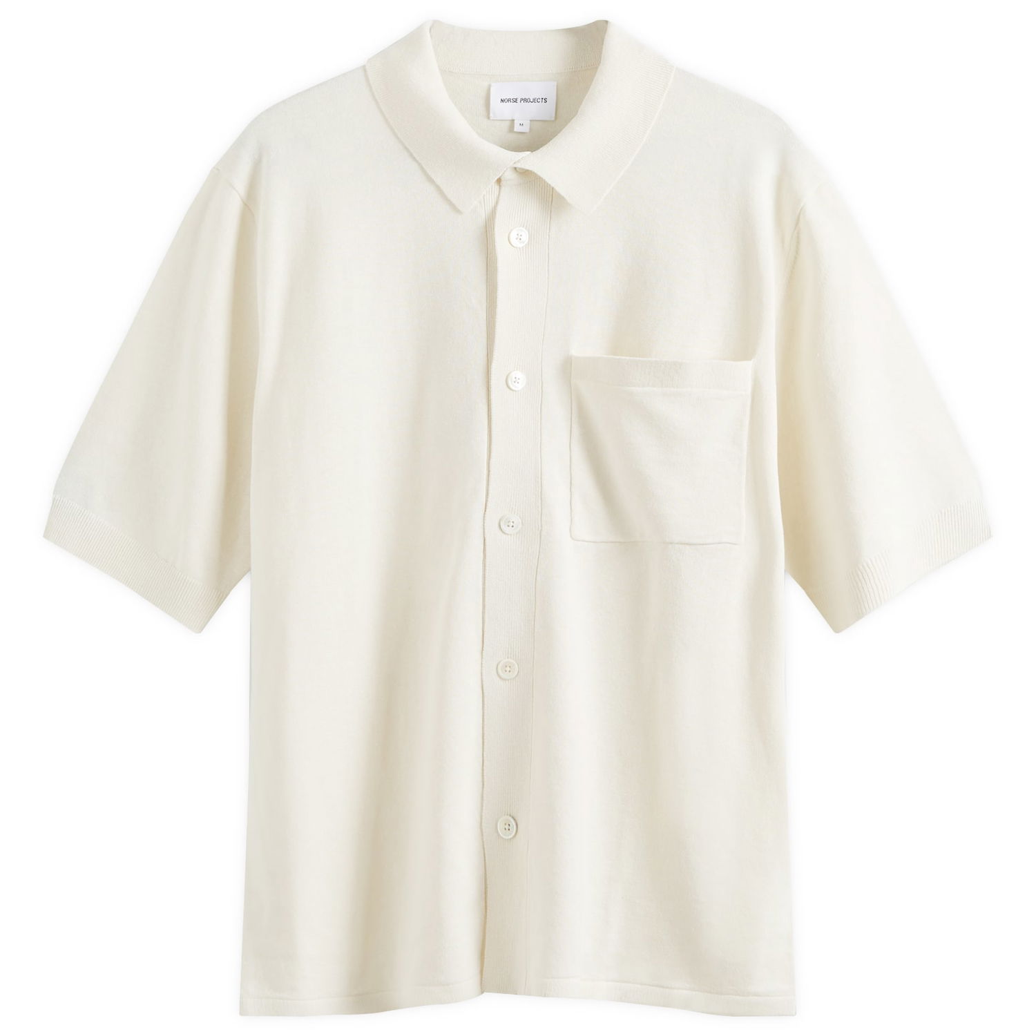 Polo skjorte NORSE PROJECTS Rollo Full Button Knit Polo Hvid | N45-0572-0219, 0