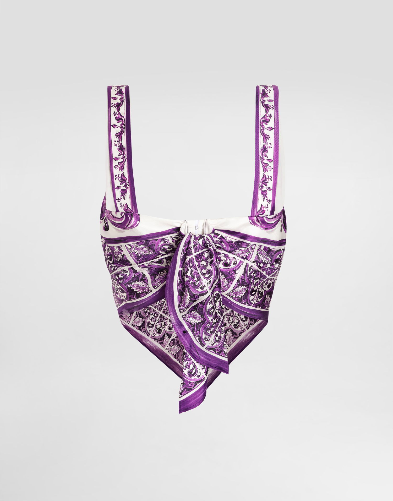 Tanktop Dolce & Gabbana Dolce & Gabbana Majolica-Print Silk Cami Top Lilla | F7BB0THI1T1HP5DQ, 1