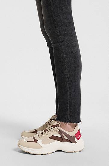 Joggingbukser BOSS Logo-Backtab Mesh Trainers Beige | 50548197, 1