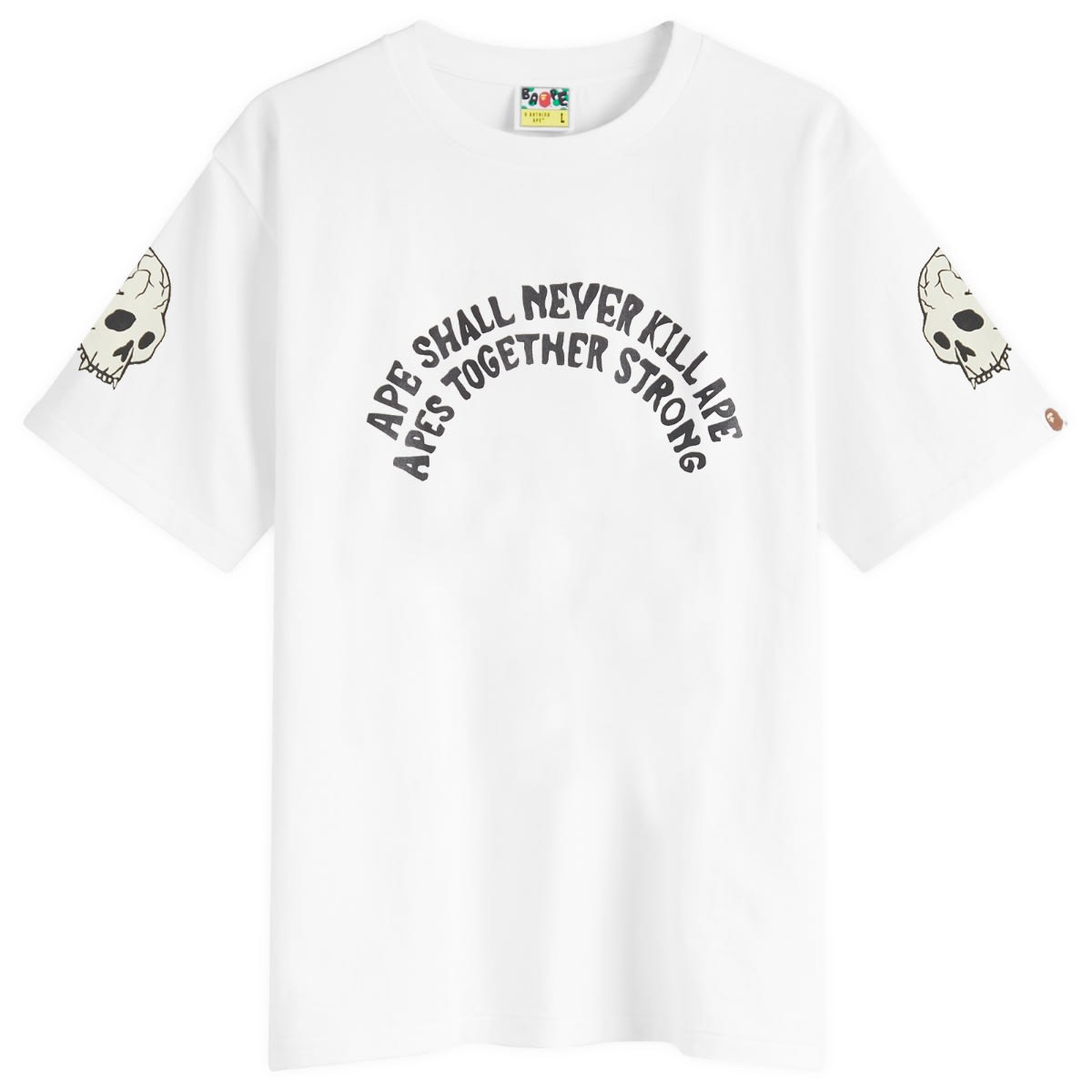 T-shirt BAPE White Graphic T-Shirt With Skull Print Hvid | 001TEK801052M-WHT, 1