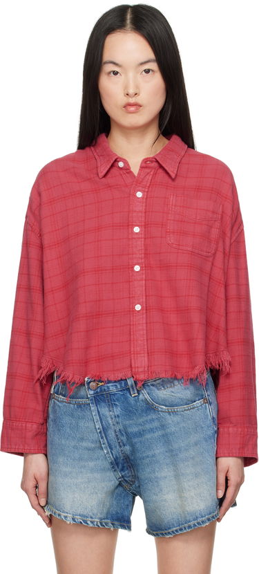 Skjorte R13 R13 Drop Neck Cropped Shirt Rød | R13WR150-R505B, 0