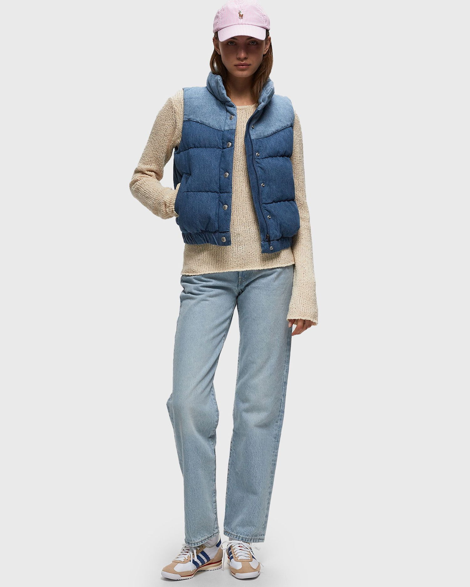 Vest Levi's JUNO WESTERN PUFFER VEST LIGHT INDIGO Blå | A7189-0001, 1