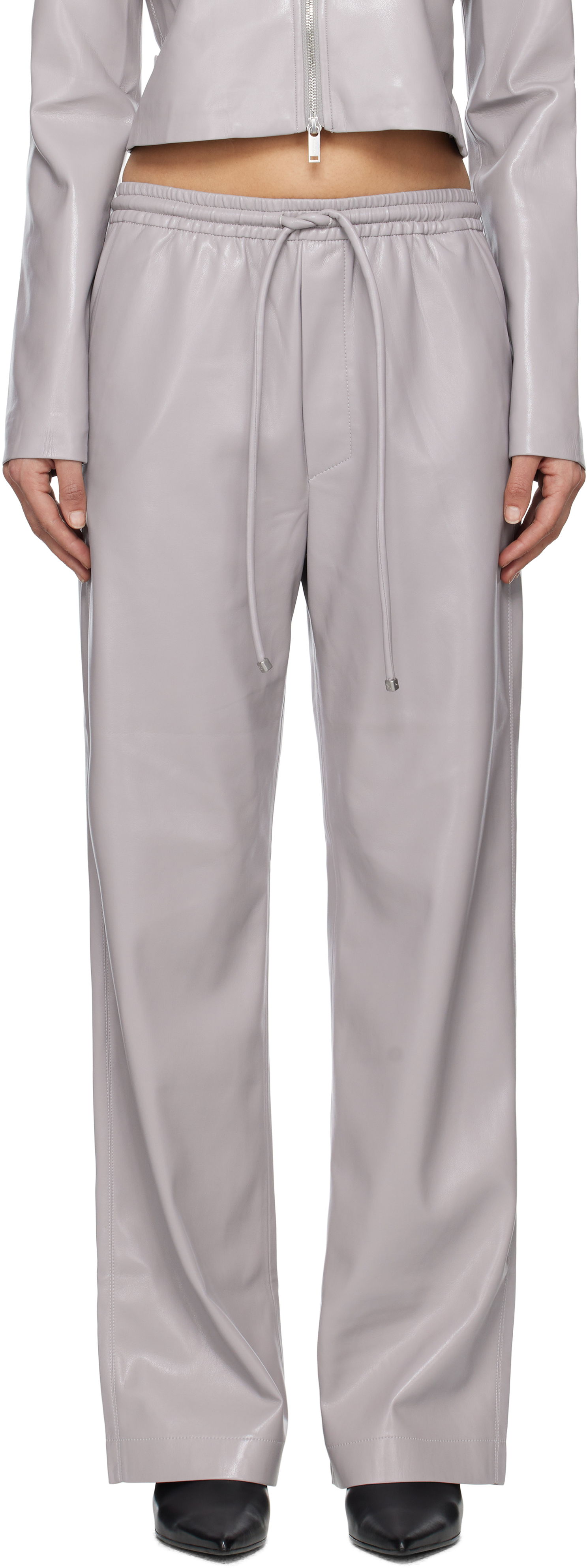Bukser Nanushka Nanushka Calie Faux Leather Trousers Grå | NW25RSPA06492, 0