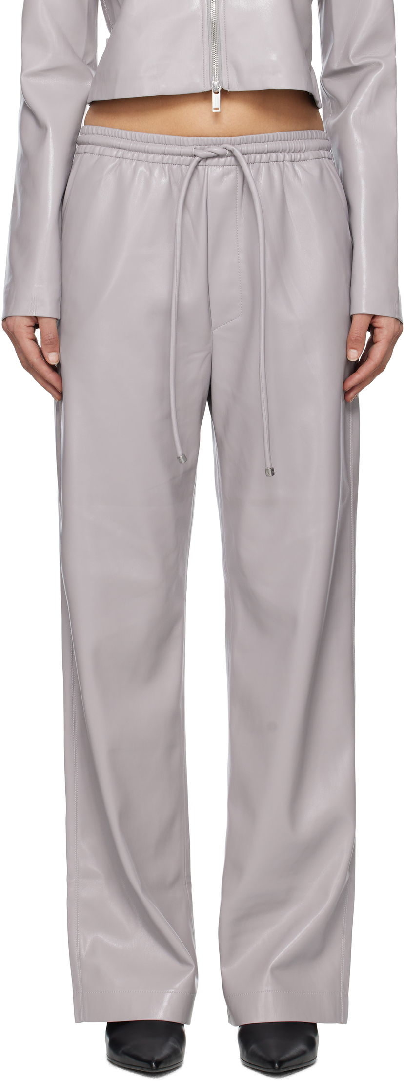 Bukser Nanushka Nanushka Calie Faux Leather Trousers Grå | NW25RSPA06492