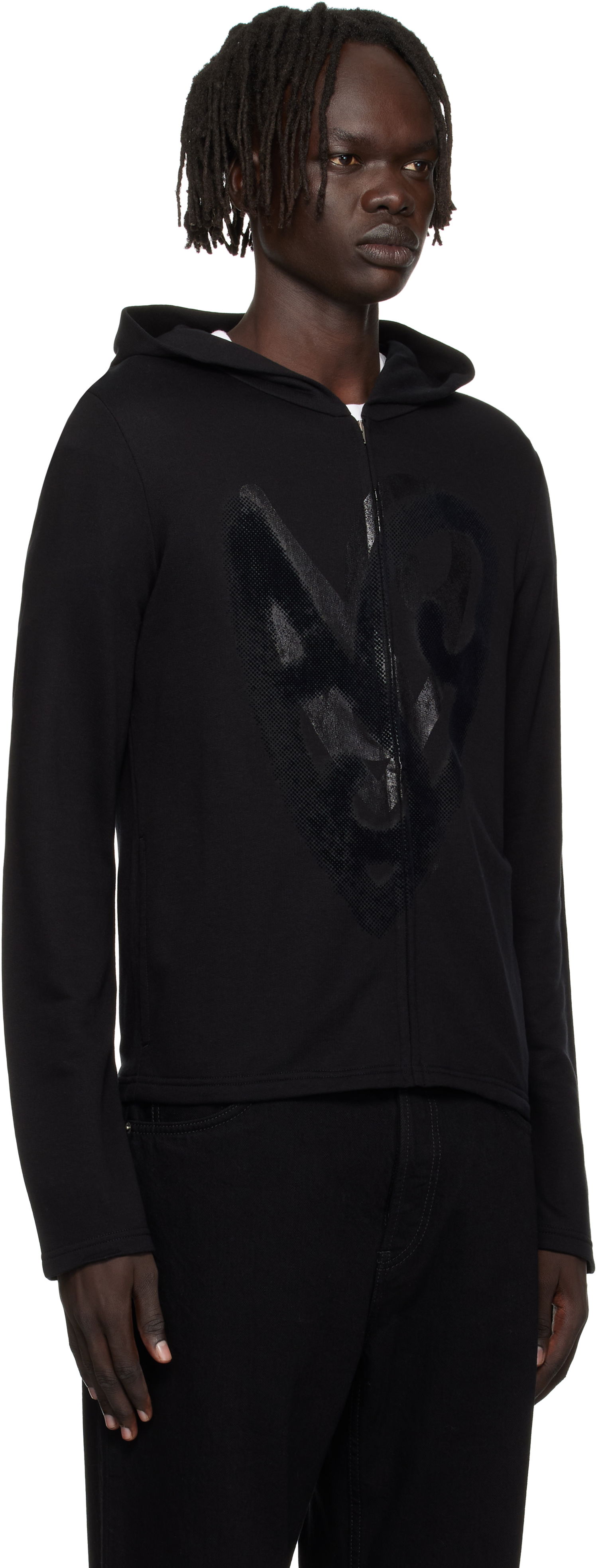 Sweatshirt Acne Studios Acne Studios Heart Logo Zip Hoodie Sort | CI0201-, 1