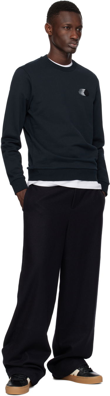 Sweater Moncler Moncler Faded Logo Cotton Sweatshirt Mørkeblå | K10918G00039809KR, 3