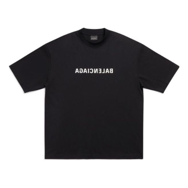 T-shirt Balenciaga Mirror Medium Fit T-Shirt Sort | 612966TNVR21070