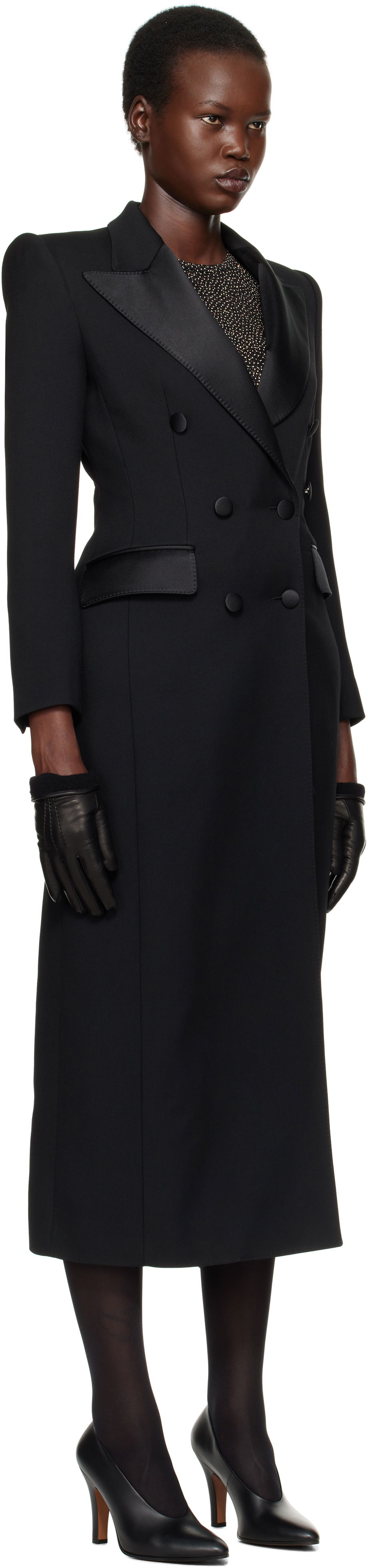 Trenchcoat Dolce & Gabbana Dolce&Gabbana Double-Breasted Tuxedo Coat Sort | F0W2FT FU272, 1
