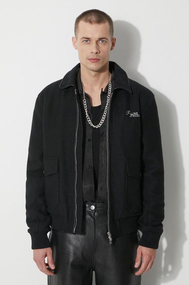 Bomberjakke Filling Pieces Filling Pieces Wool Bomber Jacket Sort | 78634101861, 0