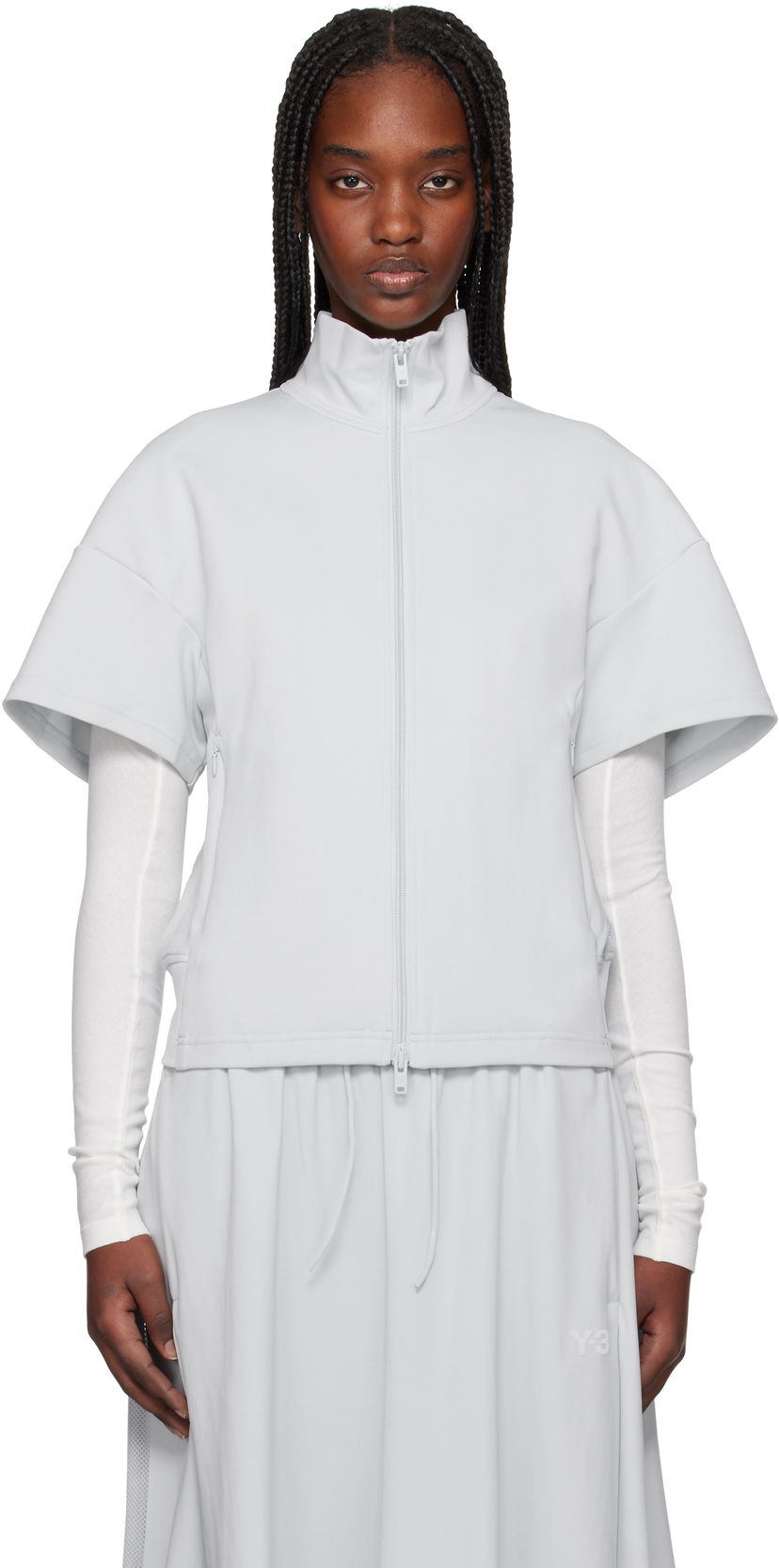 Kjole Y-3 Y-3 Short Sleeve Track Jacket Grå | JL6671