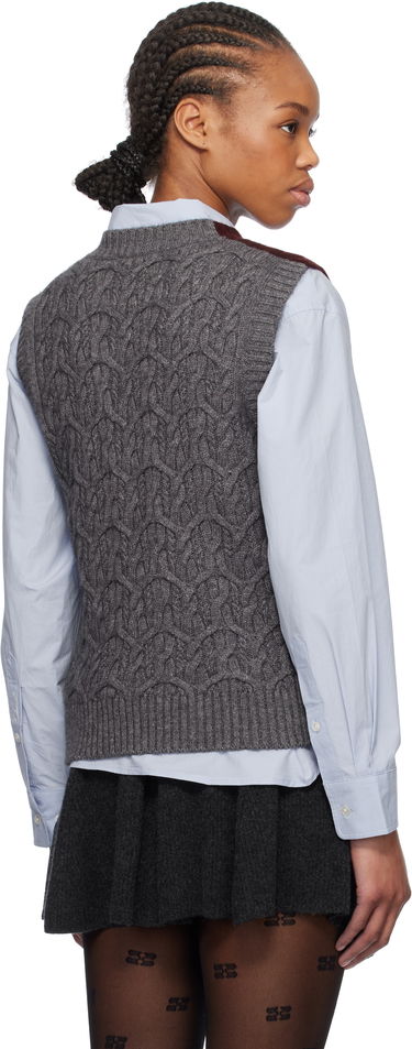 Sweater GANNI GANNI Wool Cashmere Cable Knit Vest Bourgogne | K2350, 2