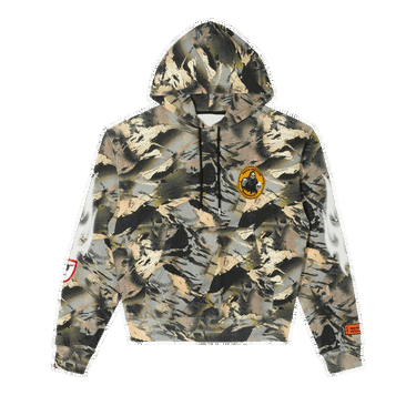 Sweatshirt HERON PRESTON Camo Flaming Hoodie Grøn | HMBB017S22JER0025901, 0