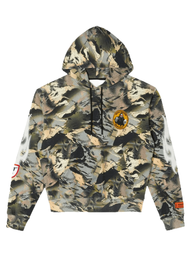Sweatshirt HERON PRESTON Camo Flaming Hoodie Grøn | HMBB017S22JER0025901