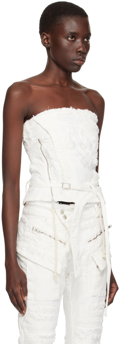 Tanktop Ottolinger Ottolinger Belt Denim Tank Top Hvid | 1704801, 1