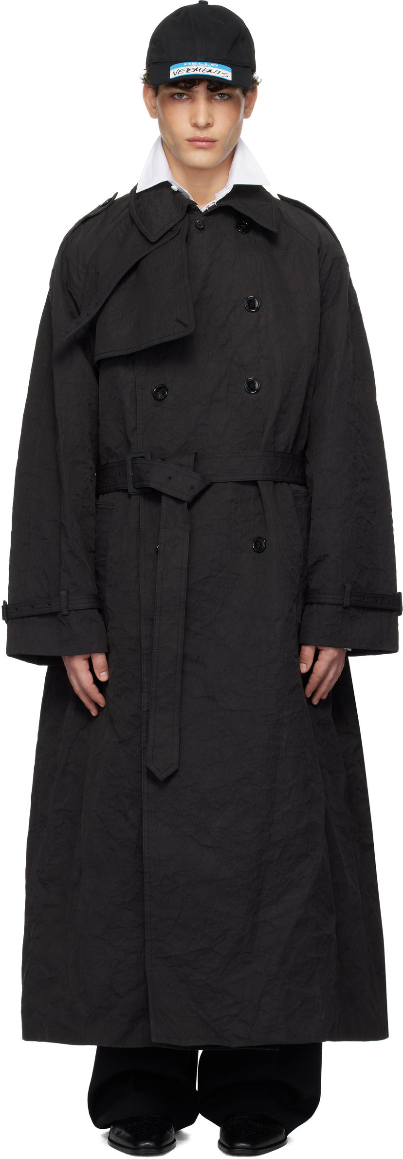 Trenchcoat VETEMENTS Metalized Wrinkled Trench Coat Sort | UA66CO100B
