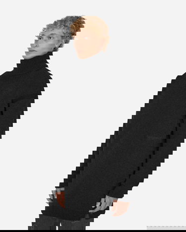 Sweater Off-White Micro Bouclé Knit Turtleneck Black Sort | OMHF039F22KNI001 1010, 2