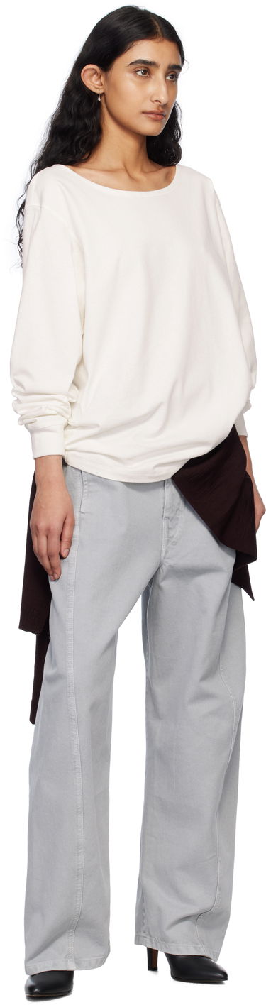 Sweater LEMAIRE Lemaire Wide Neck T-Shirt Hvid | TO1349 LJ1010, 4