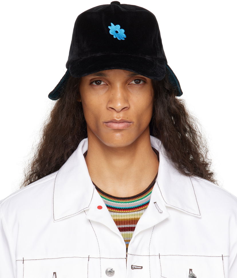 Kasket Paul Smith Paul Smith Velvet Ear Flap Cap Sort | M1A-987DT-L02121-79