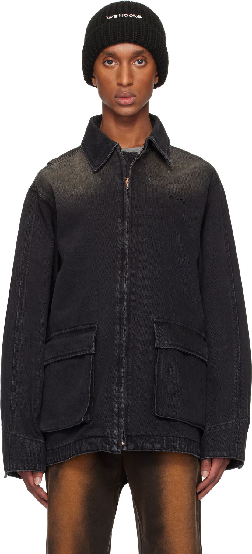 Beanie We11done We11done Classic Washed Denim Jacket Sort | WD-DJ3-24-334-U-BK