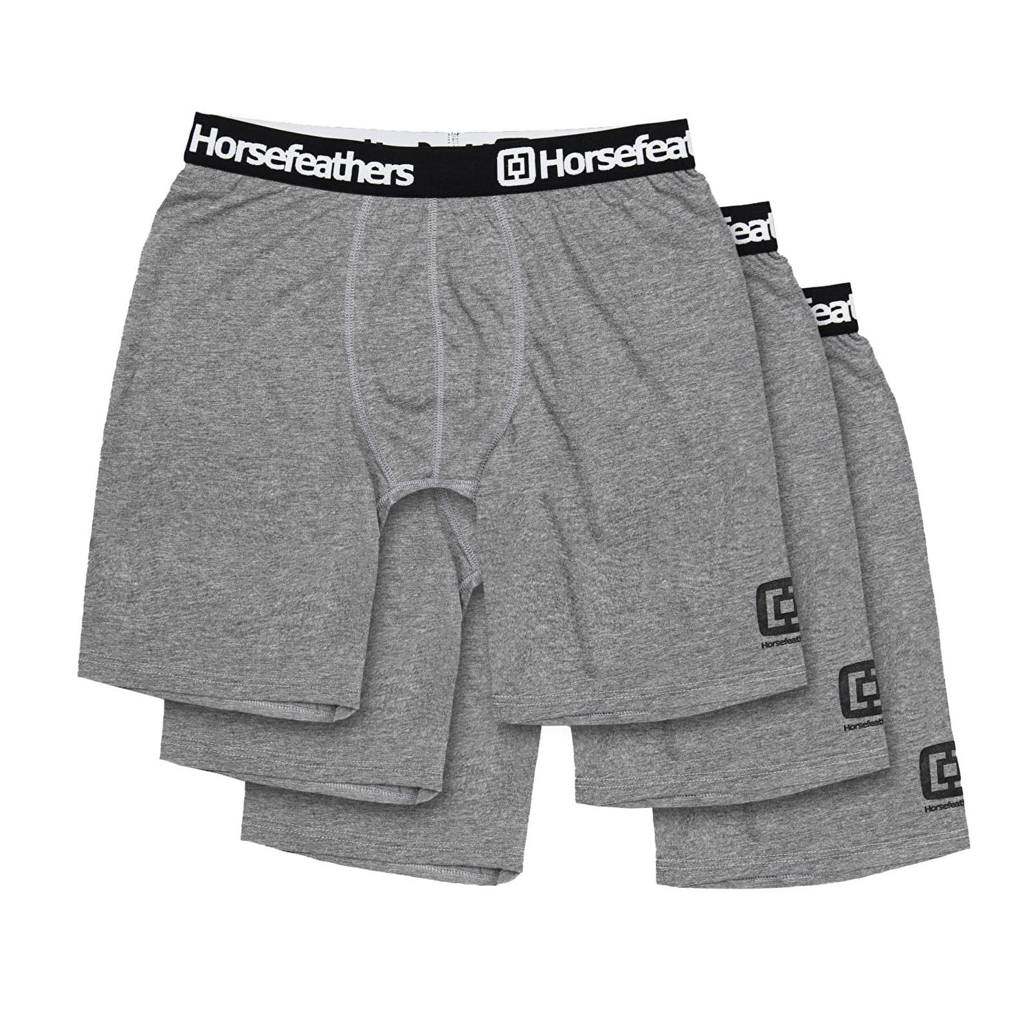 Boksere Horsefeathers Boxers Dynasty Long 3-Pack Boxer Shorts Heather Gray Grå | AM195C, 0