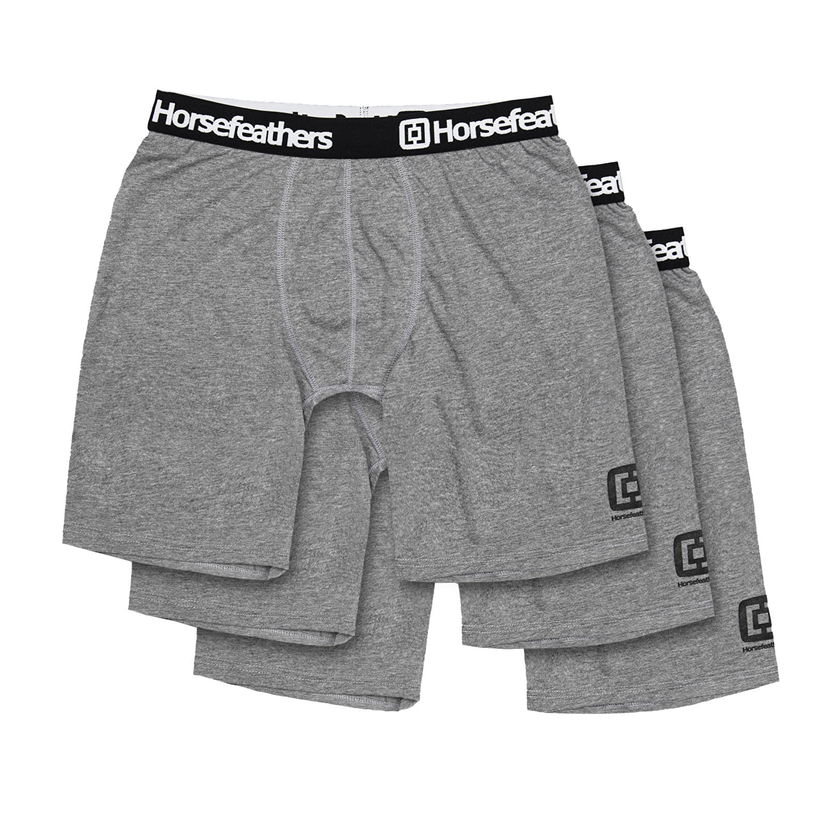 Boksere Horsefeathers Boxers Dynasty Long 3-Pack Boxer Shorts Heather Gray Grå | AM195C