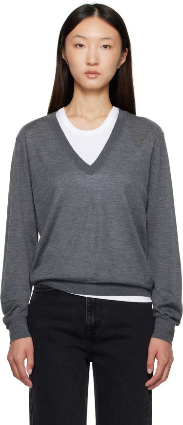 Sweater Loulou de Saison Loulou de Saison Julio Cashmere V-Neck Sweater Grå | JULIO, 0