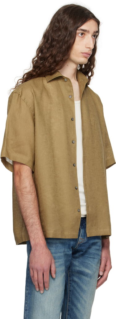 Skjorte BOSS BECKHAM x BOSS Relaxed-Fit Linen Shirt Brun | 50549180, 2