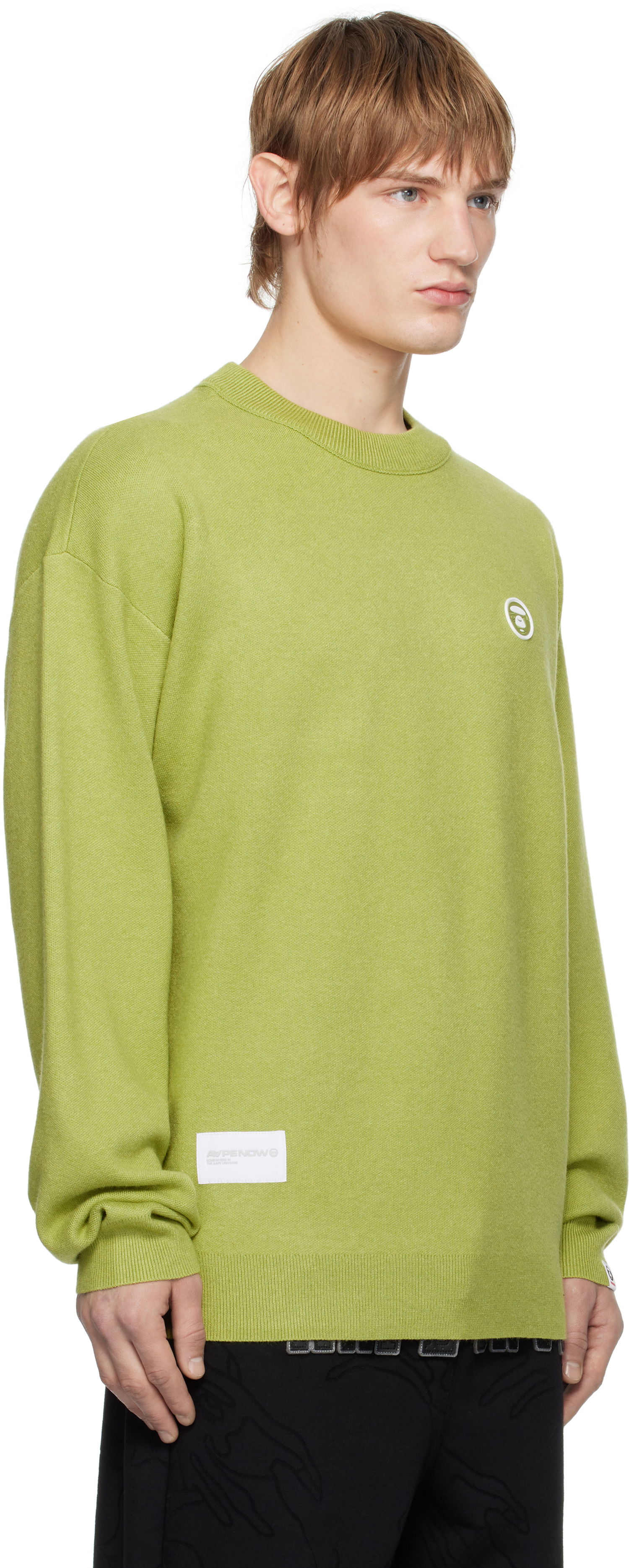 Sweater AAPE by A Bathing Ape AAPE by A Bathing Ape AAPE NOW Knit Sweater Grøn | AAPKNMB333XXNGRL, 1