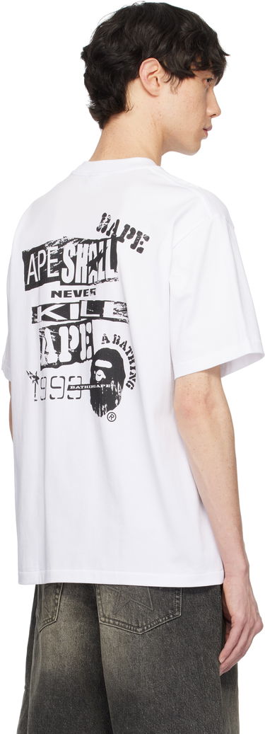 T-shirt BAPE Stencil Logo Relaxed Fit T-Shirt Hvid | 001TEK801332M, 2
