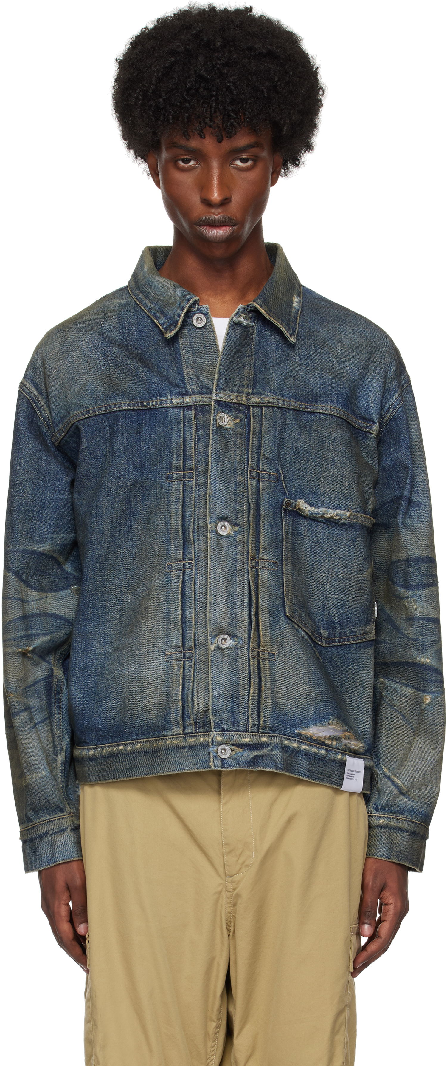 Jakke Neighborhood Denim Jacket Blå | 242XBNH-JKM01, 0