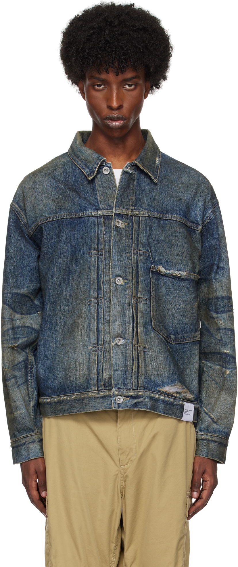 Jakke Neighborhood Denim Jacket Blå | 242XBNH-JKM01