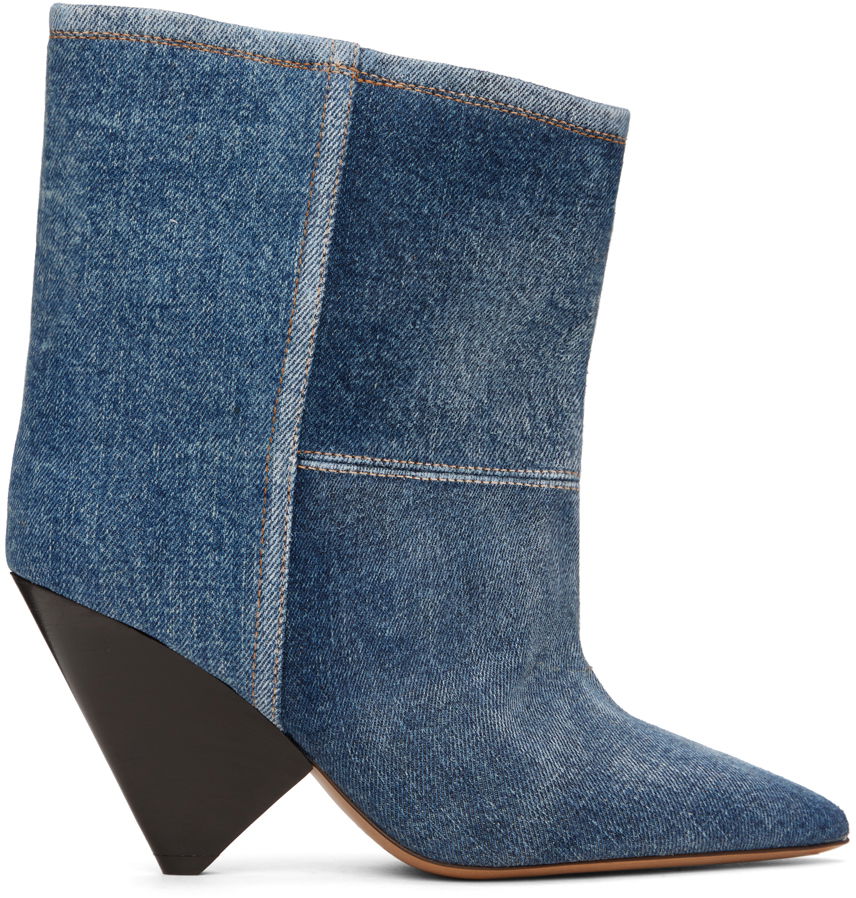 Kjole ISABEL MARANT Isabel Marant Miyako Denim Ankle Boots Mørkeblå | 23HBO0066FC-A4A10S, 0