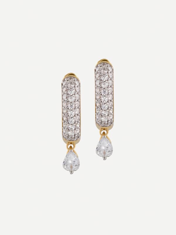 Øreringe GUESS Sparkling Rectangle Drop Earrings Hvid | JSBE04506JW, 0