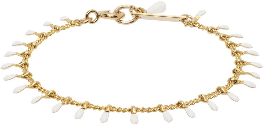 Armbånd ISABEL MARANT Gold Chain Bracelet With White Charms Hvid | BR0003FA-A3B01B, 0