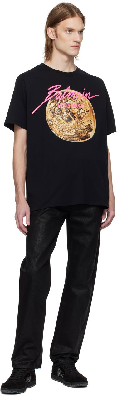 T-shirt Balmain Balmain 'Universe' Logo & Planet Graphic T-Shirt Sort | EH0EG010GE78, 3